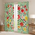 thumbnail image 2 of Feelyou Kawaii Spring Floral Curtains Pack of 2 (42x84 Each), Rustic Vibrant Flower Curtains Blackout, Farmhouse Botanical Plant Bedroom Curtains, Black Out Curtains Decor, 2 of 6