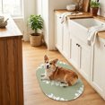 thumbnail image 4 of Oval Door Mat 16"x24", Baroque Sage Green Absorbent Non Slip Welcome Mats for Front Door, Vintage Damask Classic Floral Diatomaceous Entryway Rug for Home Bathroom Kitchen Apartment Entrance, 4 of 9