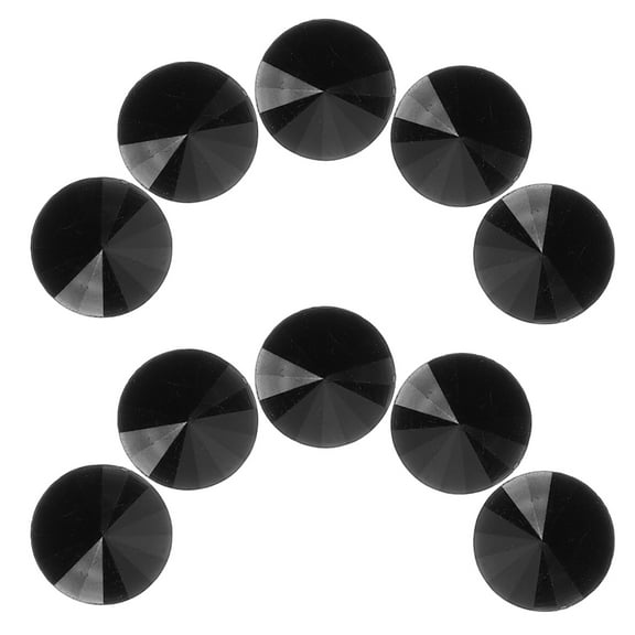 Hemoton 50pcs Black Acrylic Rhinestone Buttons Round Decorative Buttons Sewing Buttons For Shirts Sweaters And Cardigans Fashionable 15mm