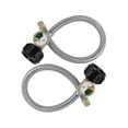 thumbnail image 1 of 15 Inch RV Propane Hose Pigtail with Gauge for 5-40Lb Tanks - Stainless Braided Propane Hose Quick-Good, 1 of 5