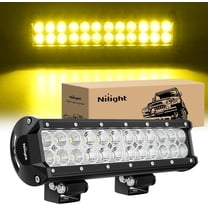 Nilight LED Light Bar 12 Inch 72W Spot Flood Combo Yellow Beam Off Road Lamp Fishing Hunting Emergency Deck Work Lighting for Trucks UTV Pick-up Van Boat Tractor