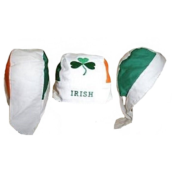 Ireland Irish Shamrock St Pattys Clover Leaf Do Rag Doo Rag Skull Cap Head Wrap
