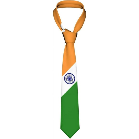 Bharat India Flag Emblem Striped Necktie Men Neck Ties Mens Party Business Neckties Soft Skil Tie