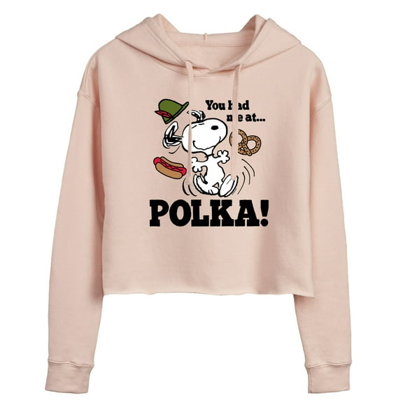Peanuts - You Had Me At Polka - Juniors Cropped Pullover Hoodie