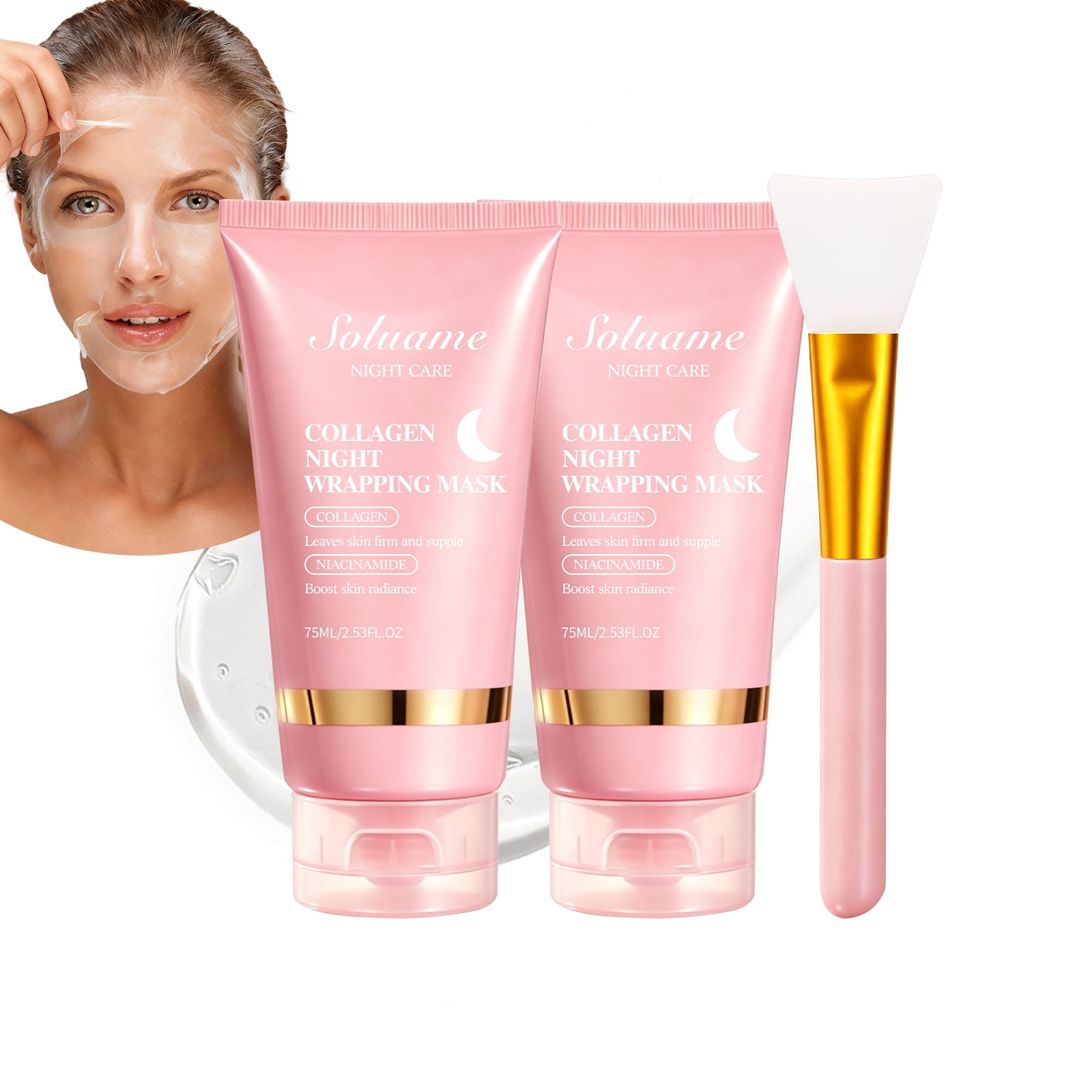ikzee Collagen Mask (4PCS) and Sleeping Night Mask (75ml),Wrapping