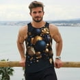 thumbnail image 6 of KLL Elegant Golden Blue Ornaments Print Men's Muscle Gym Workout Stringer Tank Tops Bodybuilding Fitness T-Shirts Tank Tops Men-XX-Large, 6 of 7