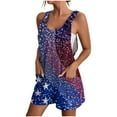 thumbnail image 2 of 4th of July Rompers Women Rompers for Women Jumpsuits for Women Casual Summer Rompers for Women 2025 Women's Independence Day Print Pocket Romper Shorts, 2 of 5