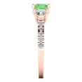 thumbnail image 3 of Three-Stone Engagement Ring for Women - 1.97ct Simulated Green Diamond in 14K Rose Gold Promise Ring, 3 of 6