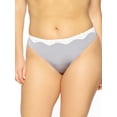 thumbnail image 2 of Paramour by Felina | Evie Micro & Lace Thong | Panty | Mid Rise | Stretch (Grey, Medium), 2 of 3