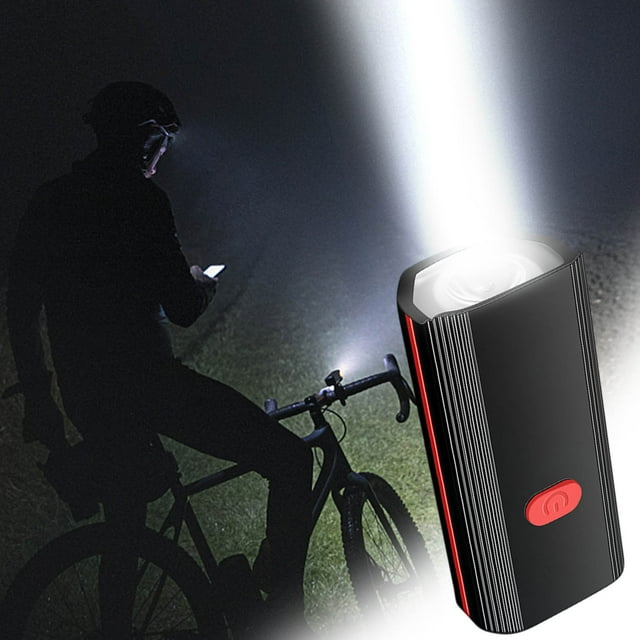 Faro de bicicleta con claxon - Luz LED USB recargable de 250 lúmenes, alarma de 120dB, 3 modos de iluminación, impermeable IPX5 para ciclismo nocturno