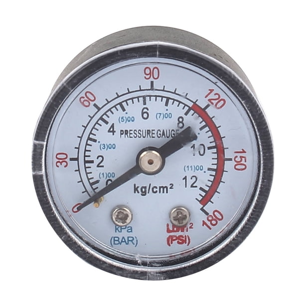 Compresor de aire 1/8 BSP roscado macho manómetro de dial redondo 0-12 Bar 0-180 PSI