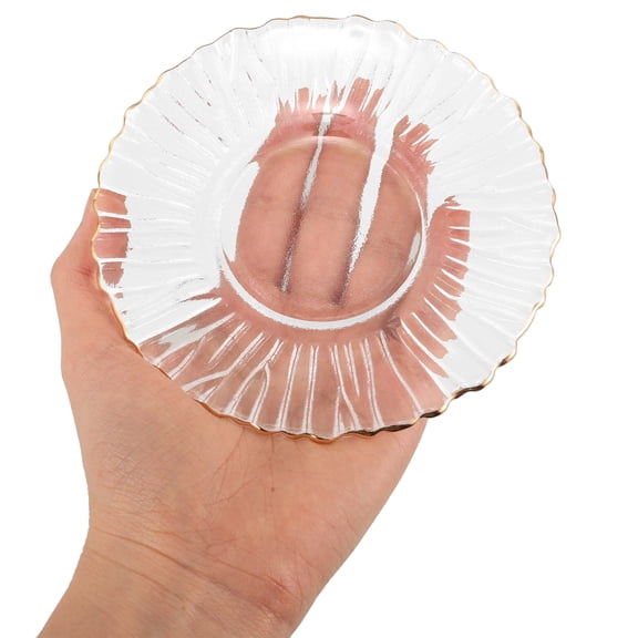 OUNONA Clear Glass and Teacup Saucer Set, Small Decorative Plate, Coffee Mug Holder for Tea Cups