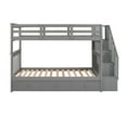 thumbnail image 4 of CoSoTower Stairway Twin-Over-Twin Bunk Bed With Three Drawers For Bedroom, Dorm - Gray, 4 of 9