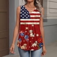 thumbnail image 7 of KDDYLITQ Independence Day Freedom Shirts for Women Freedom 250th Birthday V Neck Tanks 4th July American Flag 4th Of July Tees Red White and Blue Cute Sleeveless Tops Deep Red S, 7 of 7