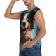 thumbnail image 3 of Fotbe Playful Smile Cute Dog Men's Camiseta sin Mangas Estampada para Hombres, Playera Casual para Gimnasio, Entrenamiento, Playa-Large, 3 of 7