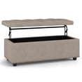 thumbnail image 2 of Hamilton Pouf de Rangement Rectangulaire à Dessus Relevable 44 Pouces L en Tissu Aspect Lin Naturel, 2 of 7