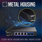 TRENDnet TEG-S562, 6-Port Multi-Gig Network Switch, Unmanaged Desktop Ethernet Switch with Metal Housing, Black