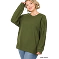 thumbnail image 2 of Zenana Women & Plus Basic Long Sleeve Round Neck Raglan Pullover Sweatshirts Top, 2 of 3