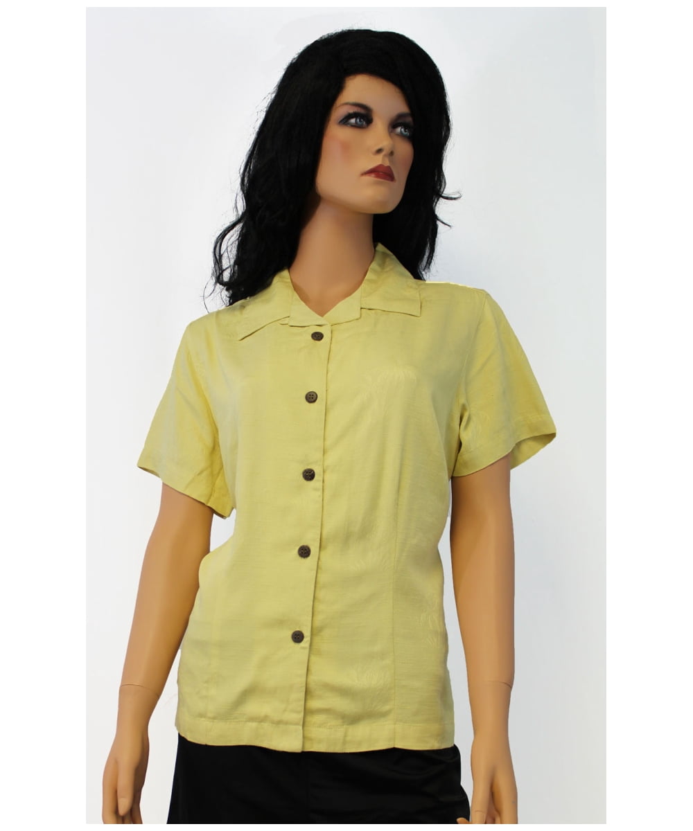 Dusty Yellow Ladies Palm Tree Shirt 