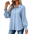 thumbnail image 6 of LEKWK Business Casual Tops for Women Long Sleeve Button Down Shirts Elegant Collared Blouses Fall Professional Office Work Dress Tops, 6 of 8