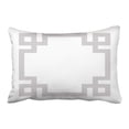 thumbnail image 1 of BOSDECO Gris et Blanc Clé Frontière Taie d'Oreiller Coussin 20x30 Pouces, 1 of 1