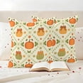 thumbnail image 3 of Fall Thanksgiving Outdoor Waterproof Pillow Covers, Orange Green Pumpkins Botanical Decorative Square Throw Pillowcase Sofa Cushion Sham for Patio/Couch/Chair, 16"x16" 2 Pack, 3 of 8