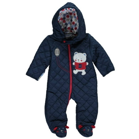 Shop by category The Carter's Pram Suit has adorable details like a fun cat-faced front pocket with pom-pom ears, or you can choose a fun animal print. It has a full-length hidden zipper for style, and fold-over flaps that snap closed to keep tiny fingers toasty.