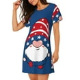thumbnail image 2 of Naloa Three Gnome Independence Day Print Women Nightgowns,Womens Loungewear,Short Sleeve Sleepwear,Comfy Ladies Nightdress, 2 of 6