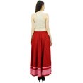 thumbnail image 2 of Bimba Women's Long Maxi Skirt With Contrast Border Boho Skirt With Elastic Waist, 2 of 9