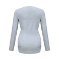 thumbnail image 6 of Women's Maternity Shirts Casual Long Sleeve Round Neck Button Side Ruched Pregnancy Clothes Gray M, 6 of 6