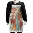 thumbnail image 1 of Watercolor Kids Apron, City Scene from Prague Street with Cars and Houses, Boys Girls Apron Bib with Adjustable Ties for Cooking Baking Painting, Almond Green Multicolor, by Ambesonne, 1 of 2