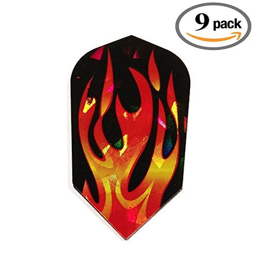 (3 Sets) Harrows Hologram Great Ball of Fire Flames 75 Micron Strong Slim Dart Flights