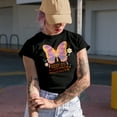 thumbnail image 2 of Distressed Retro Keep on Shining & Boho Butterfly Art Merch Gift, Navy Blue T-Shirt, Medium, 2 of 5