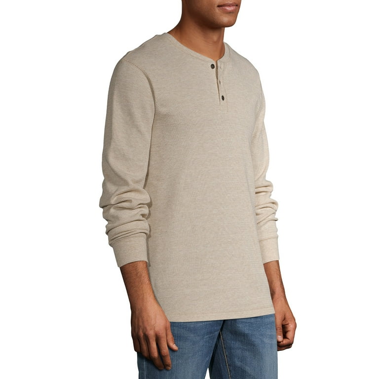 George Men's and Big Men's Long Sleeve Thermal Henley Shirt, Sizes up to  5XL 