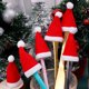 thumbnail image 5 of Bolsa para cubiertos de Navidad, mini gorro de Papá Noel, tapas de botellas de vino, cuchillos, tenedores, bolsillo, fiesta de Navidad, Año Nuevo, decoración de mesa para la cena en casa, 5 of 5