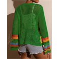 thumbnail image 2 of Cárdigans florales de ganchillo for mujer, cárdigan bohemio con abertura frontal, suéter, Tops de manga larga, moda Primavera Verano, 2 of 7