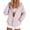 Light Violet, variant on Women's Solid Color Short Length Hooded Windbreaker Jacket, Casual Color Block Zip Up Outerwear with Breathable Fabric, for Spring Autumn Travel or Outdoor Sport Hot Pink