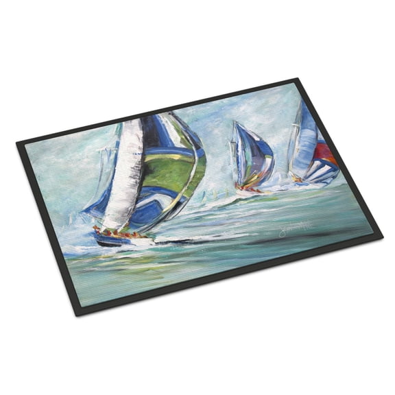 Carolines Treasures JMK1030JMAT Boat Race Door Mat Indoor Rug or Outdoor Welcome Mat 24x36 Doormat  36"L x 24"W