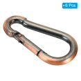 thumbnail image 3 of Unique Bargains 6mm Spring Snap Hook Clips Chain Quick Links Connector Ring Lock 132 Lbs Red Bronze 6 Pack, 3 of 6