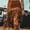 Brown, variant on MORTTIC Women's Solid Color Asymmetrical Hem Fringe Skirt, Western Denim Style Boho Midi Skirt Brown，S