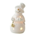 thumbnail image 4 of Adorno navideño de muñeco de nieve iluminado con LED, adorno de escritorio en miniatura, paisaje para escritorio, sala de estar, mesa de vacaciones, con campana, 4 of 10