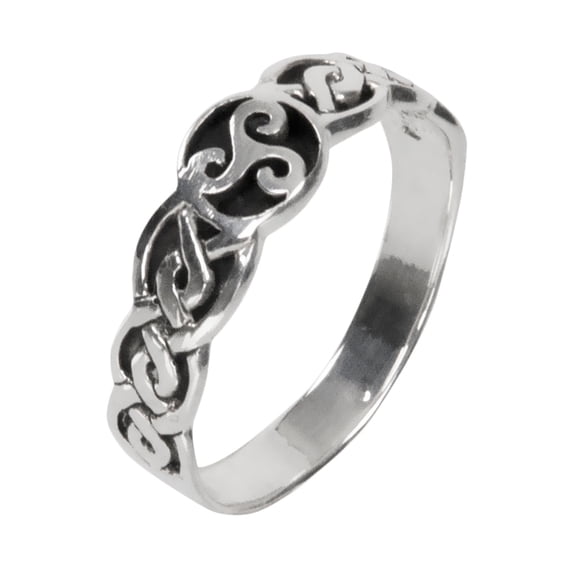 Celtic Triple Spiral - Silver Ring