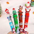 thumbnail image 2 of Bolígrafo de gel de 10 colores con diseño navideño de Papá Noel y dibujos animados de Kawaii, 2 of 4