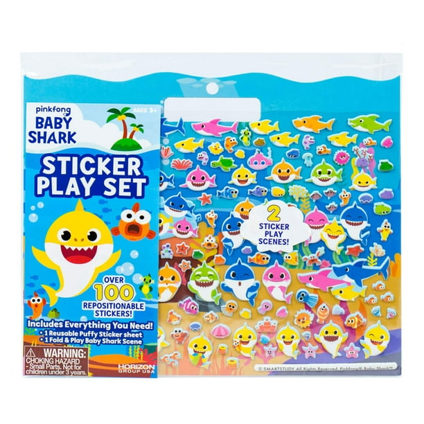 Sticker Play Set Baby Shark 100 pegatinas hinchadas reutilizables
