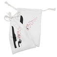 thumbnail image 2 of Abstract Woman Fabric Pouch Set of 2, Romantic Design of a Woman Blowing a Dandelion Flower, Small Drawstring Bag for Toiletries Masks and Favors, 9" x 6", Vermilion Charcoal Grey, by Ambesonne, 2 of 2