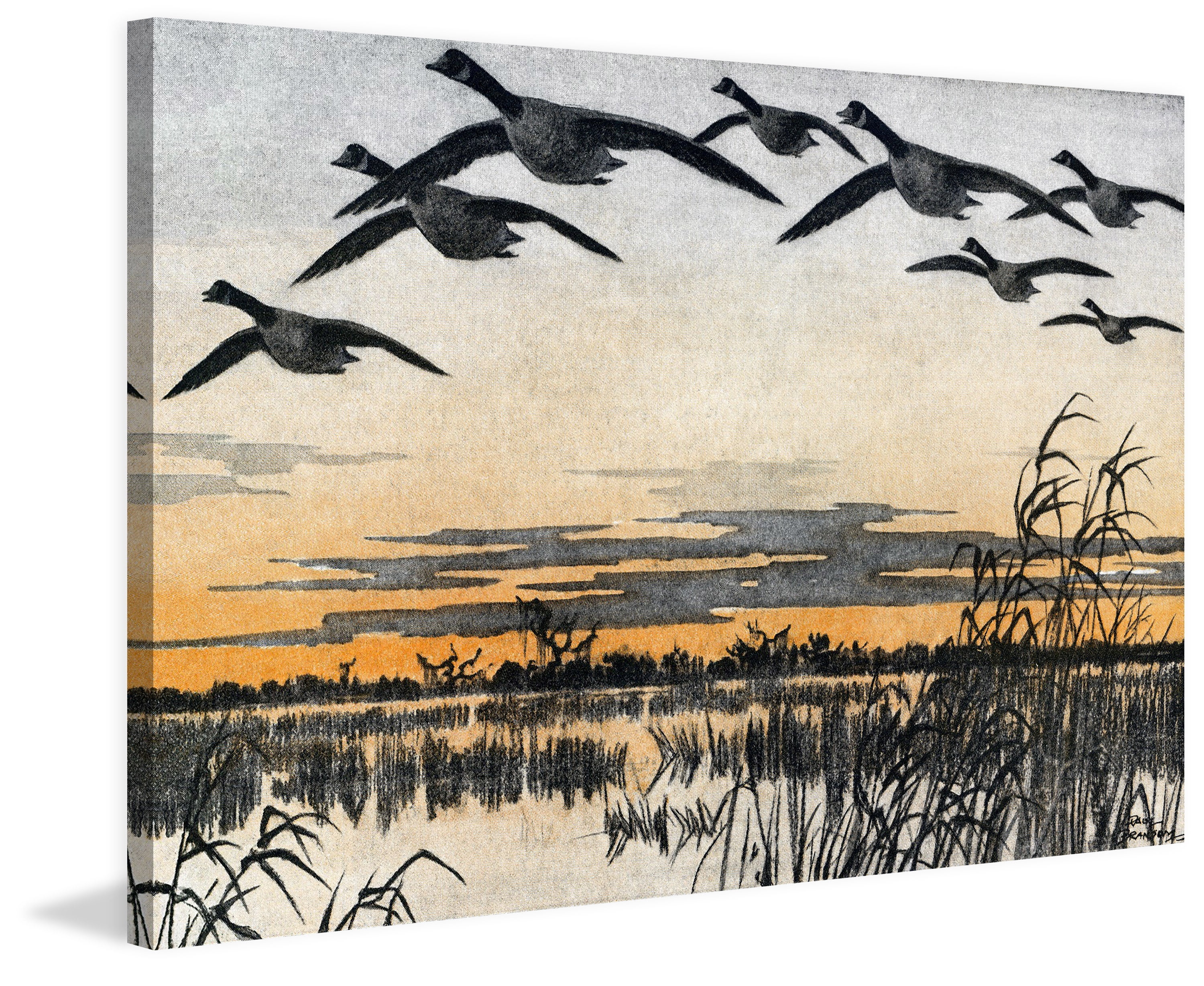 "Geese in Flight" Painting Print on Wrapped Canvas