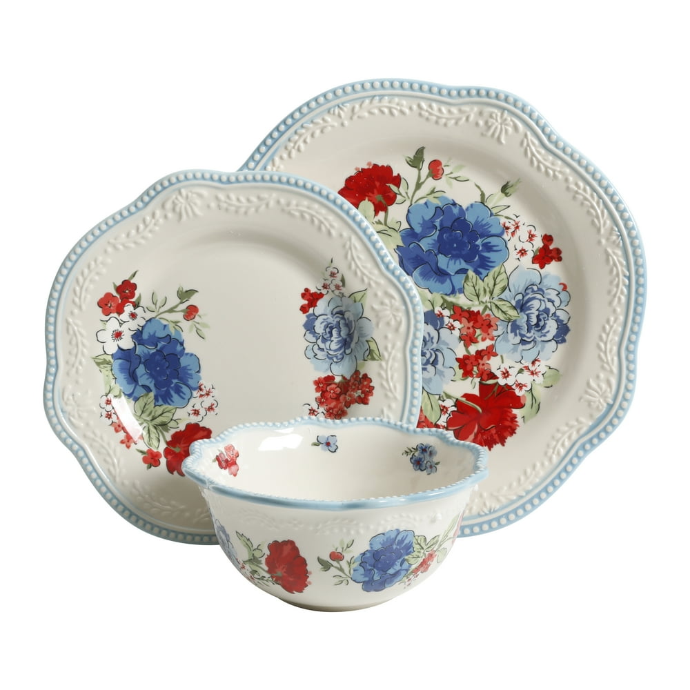 The Pioneer Woman Classic Charm Dinnerware Set, 12Piece Set Walmart