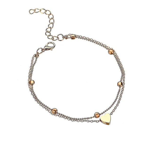 Tobilleras de acero inoxidable Pulsera de tobillo con dije de corazón de amor