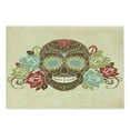 thumbnail image 1 of Sugar Skull Cutting Board, Skeleton and Roses Colorful Vintage Composition Smiling Gothic Face, Decorative Tempered Glass Cutting and Serving Board, Large Size, Multicolor, by Ambesonne, 1 of 1