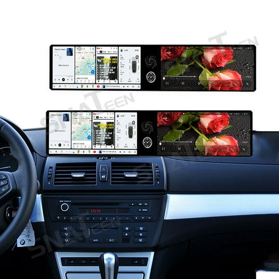 SNATEEN Dual 12.3 inch Carplay Screen/Radio/Multimedia Player for BMW X3 2005-2010 Models Universal Car Navigation/GPS Upgrade Headunit Android Display 1080P Touch Screen Replace System